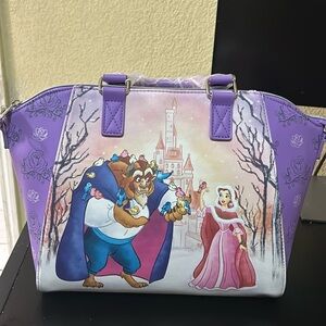 Disney Purple and Pink Tote with Beauty and the Beast Design